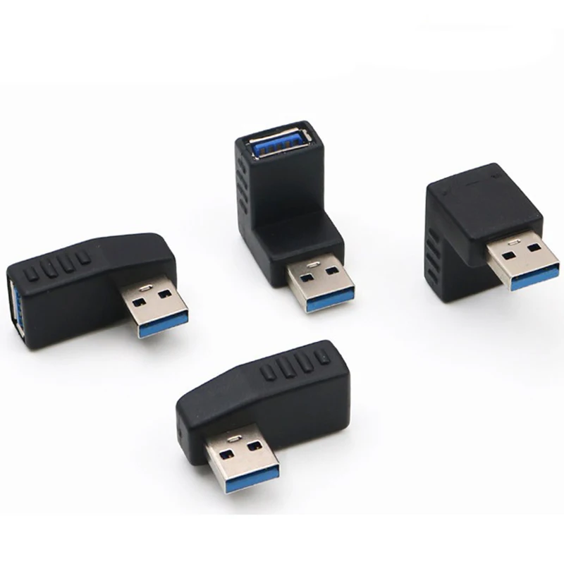 90 Degree Left Right Angled USB 3.0 A Male to Female Adapter Connector for Laptop PC Drop Ship