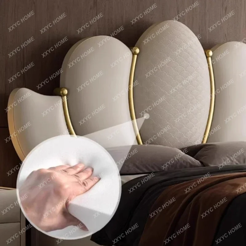 رائجة البيع اللوح الأمامي الحديث سرير مزدوج الملك الحجم الإطار الملكة سرير جلدي كامل التوأم مضاءة أثاث غرفة نوم خشبية فاخرة