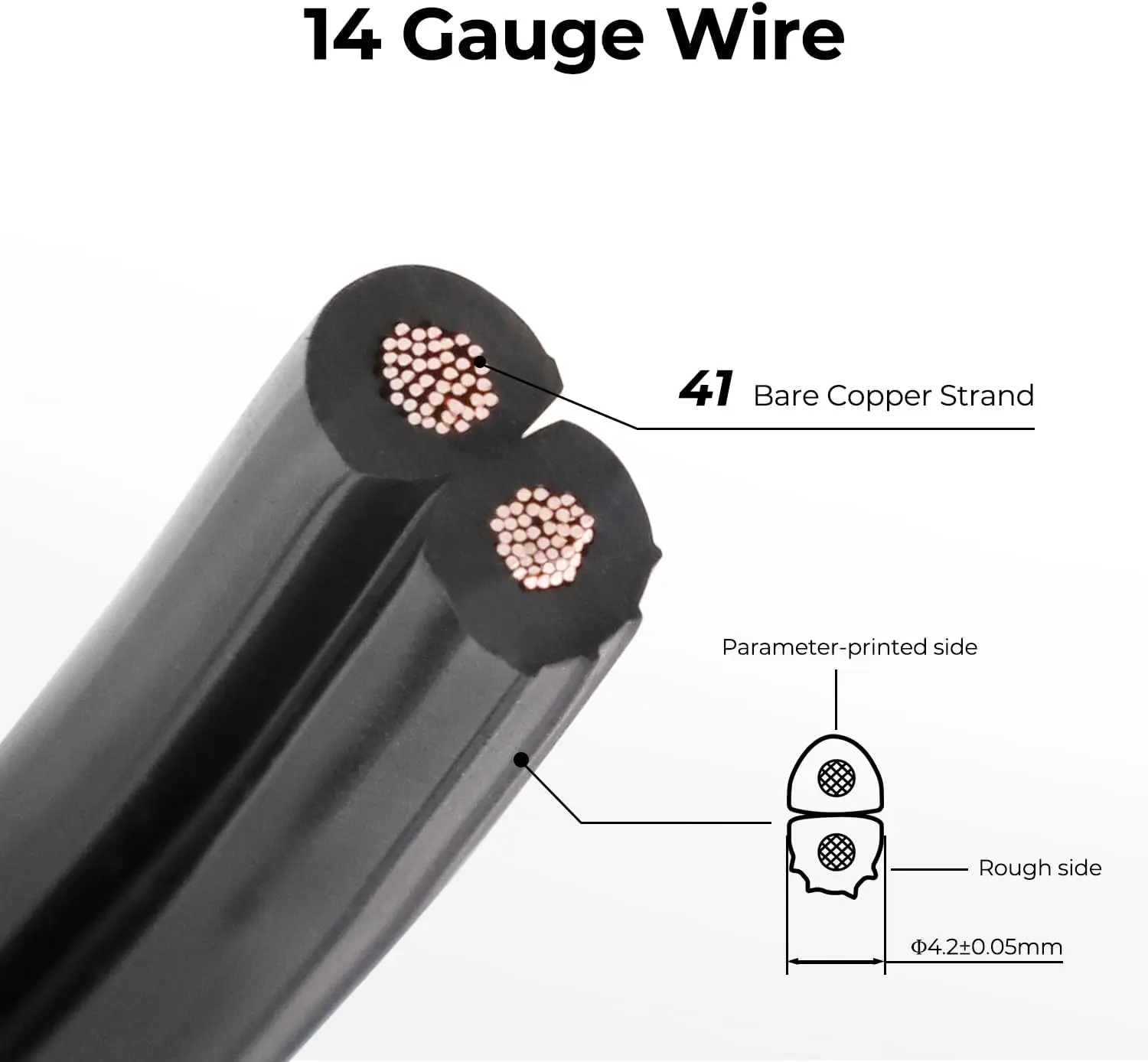 14/2 Low Voltage Landscape Wire Outdoor Lighting Cable 260 Feet