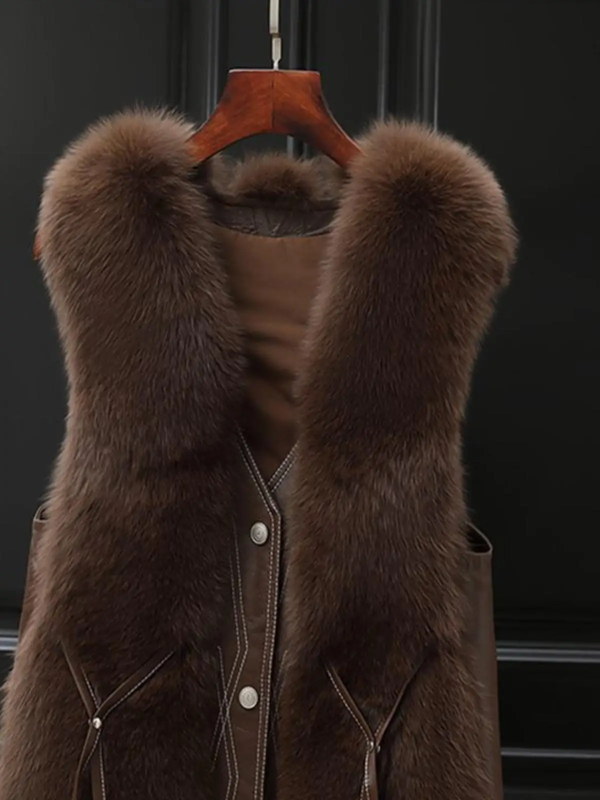 Jeune Sle ort fourrure gilet 2024 automne hiver nouveau femmes Faion vêtements d'extérieur décontracté chaleur taille universelle conception asymétrique