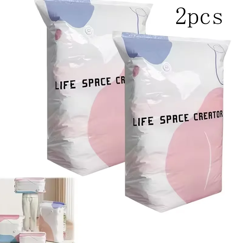 Compression Bag Vacuum - 2Pcs Thickened Transparent Vacuum Compression Bags,