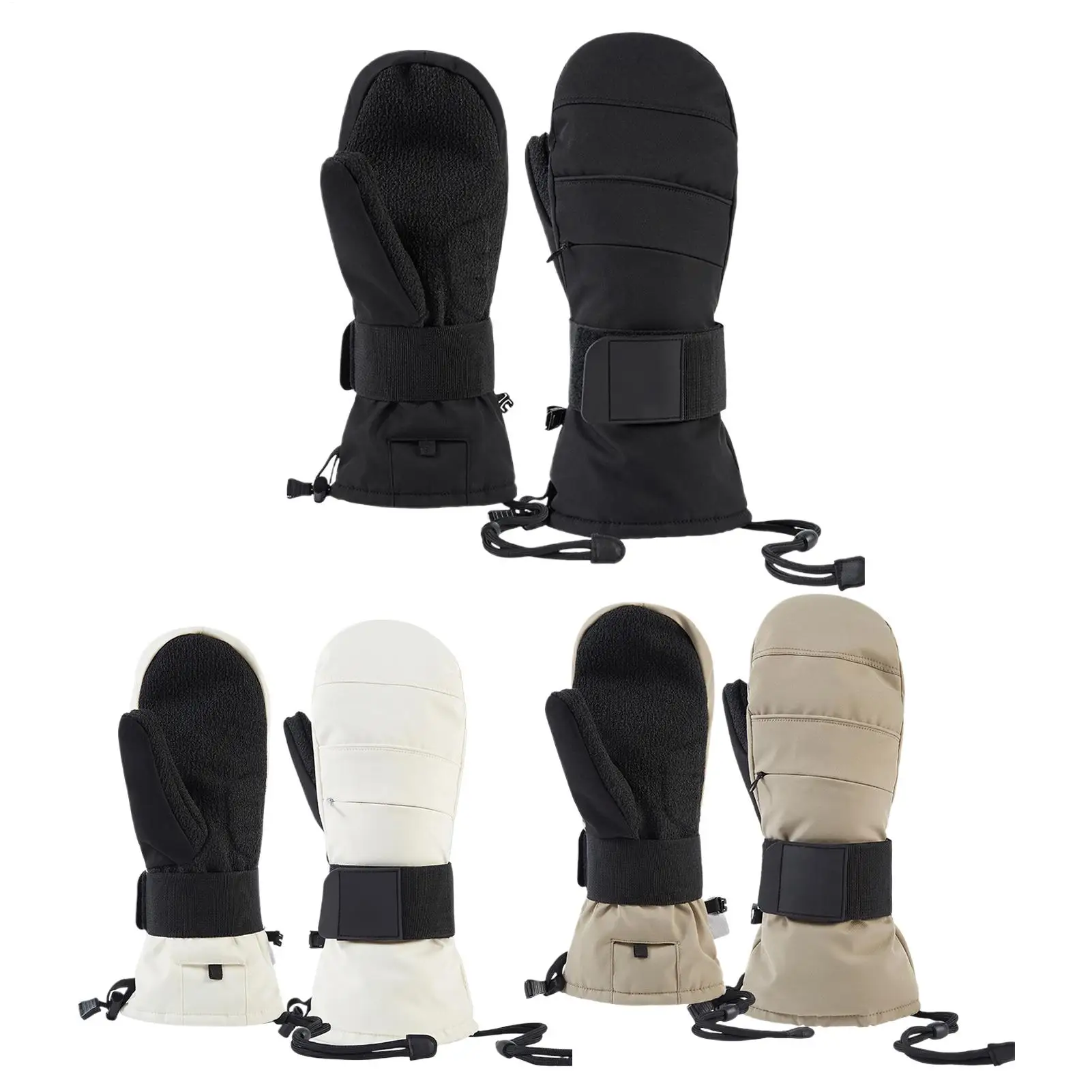 قفازات التزلج الشتوية الحرارية الجديدة التي تعمل باللمس، صوف دافئ مبطن مع واقي المعصم للرجال والنساء، والتزلج على الدراجات النارية والطقس البارد