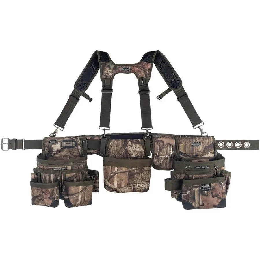 

Набор сумок для инструментов с подтяжками из мехового дуба, камуфляж для уличной спецодежды, прочная полиэфирная ткань, камуфляжный узор, сверхпрочное хранилище и