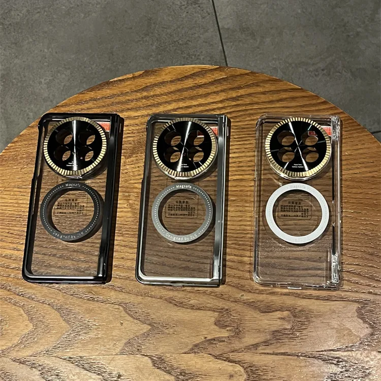 

Transparent Electroplate Case For Oppo Find N5 5G FindN5 Magnetic Lens Bracket Holder Protective Cover