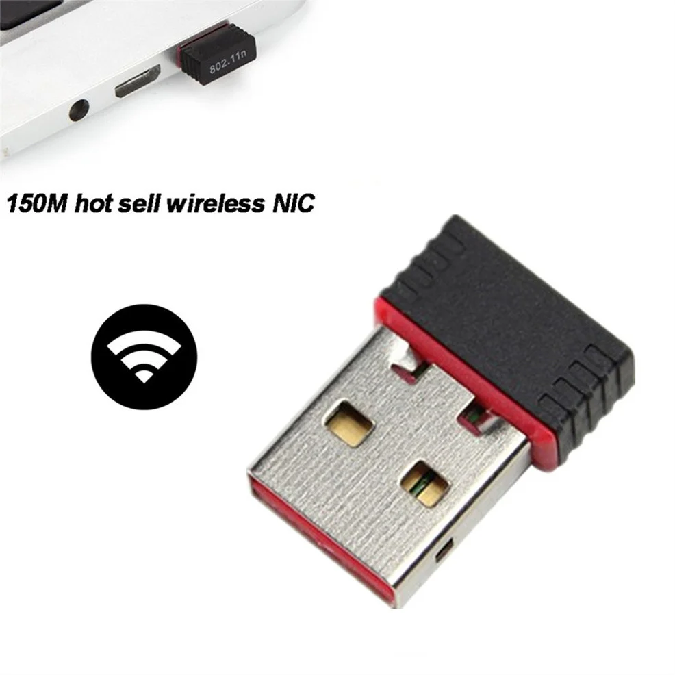 LccKaa 150Mbps Mini adaptador Wifi USB inalámbrico 802.11n USB 2,0 receptor Dongle tarjeta de red para ordenador portátil de escritorio Windows Mac Linux