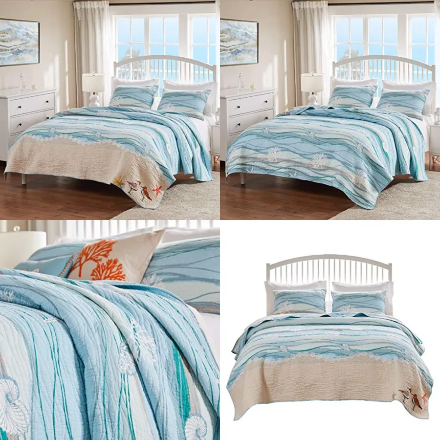 

Greenland Home Maui Embroidered Coastal Quilt Set