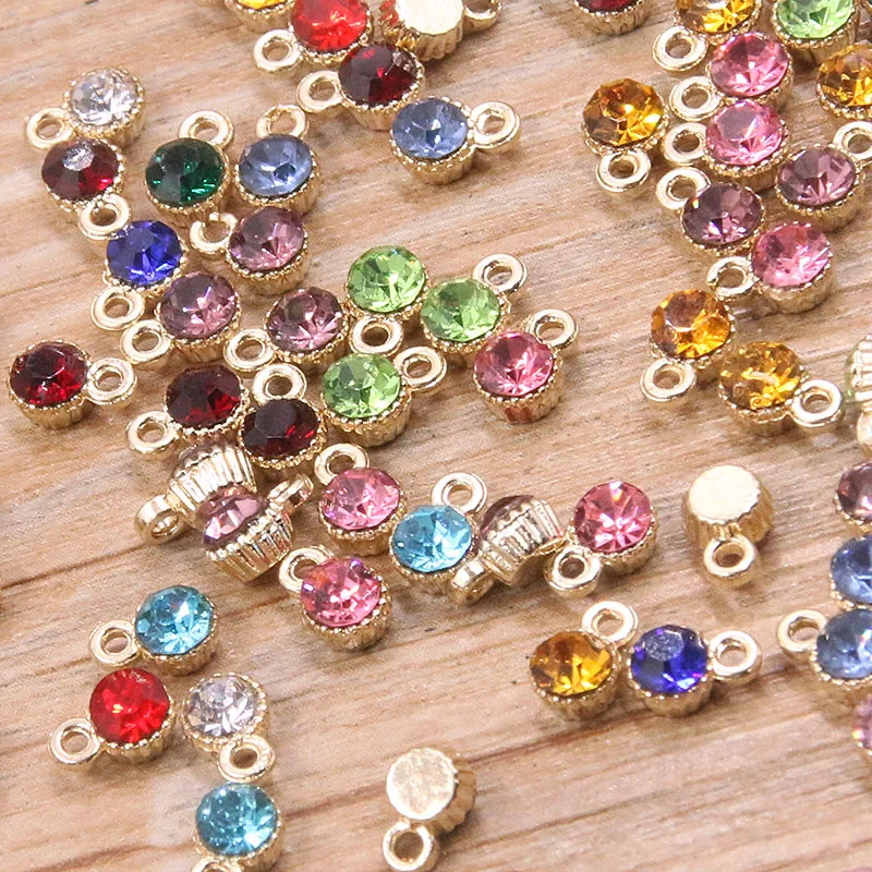 30Pcs 4*6mm 12 Color Mini Small Crystal Metal Rhinestone Charms For Jewelry Making DIY Bracelet Necklace Accessories Findings - Image 4