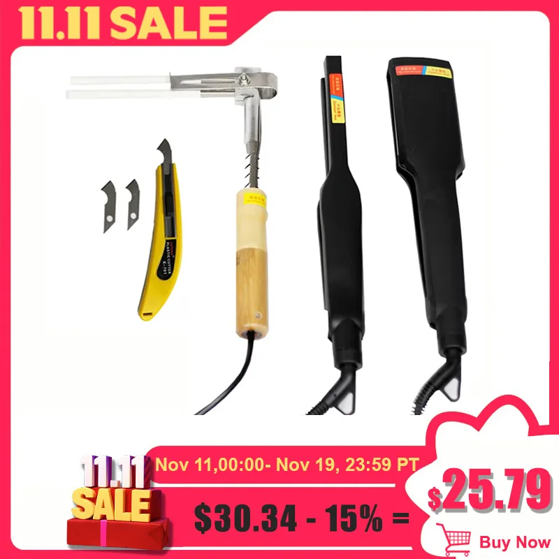 Machine à cintrer à chaud en acrylique, outil de fabrication de panneaux, 1 paire + couteau à crochet + cintreuse de tubes de 12cm (220V)