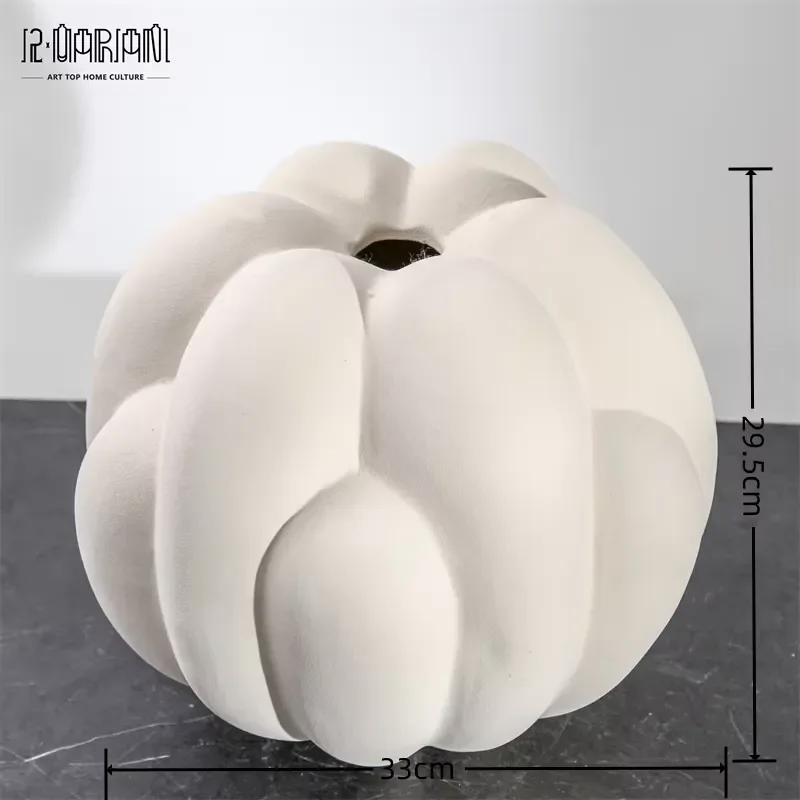 Nordic Style Ceramic Vase Modern Home Decor Minimalist Living Room Ornament Interior Design Accessories for Shelf Table