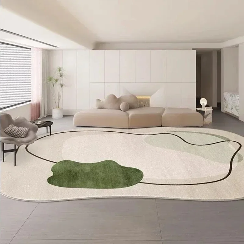 Irregular Living Room Carpet Green Soft Minimalist Style Home Decoration Rug Large Size Floor Mat Bedside Rugs Alfombra De Salón