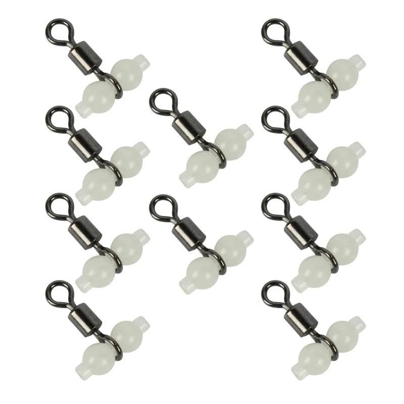Luminous Fishing Swivels with Glow Beads Tackle for Saltwater Freshwater Fishing Swivels T-Shape Fishing Line Connectors image 5
