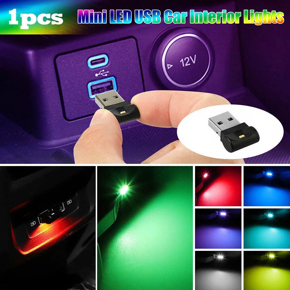 Mini USB LED Car Light Auto Interior Atmosphere Light Computer Mobile Power Charging Touch Key Neon Atmosphere Ambient Lamps