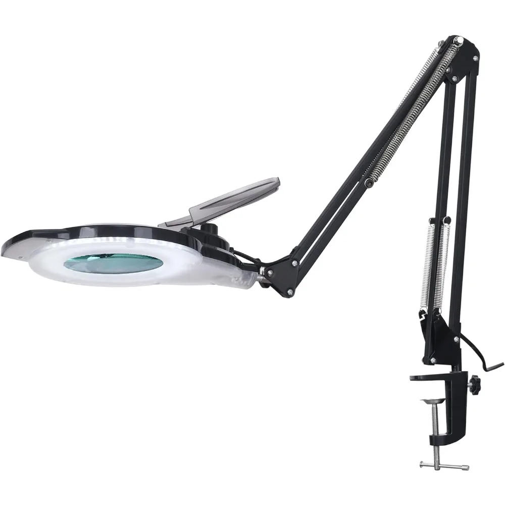 

10X LED Magnifying Lamp with Clamp, KIRKAS 2,200 Lumens Dimmable Super Bright Daylight Magnifying Glass with Light, Adjustable S