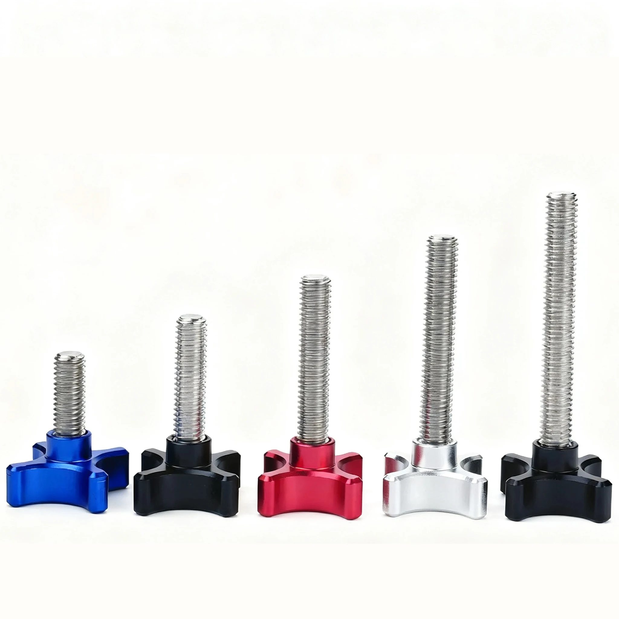 1Pcs M6 M8 304 Stainless Steel Thread Aluminum Alloy Star Plum Bakelite Hand Tighten Thumb Screw Knob Tightening Screw Bolts
