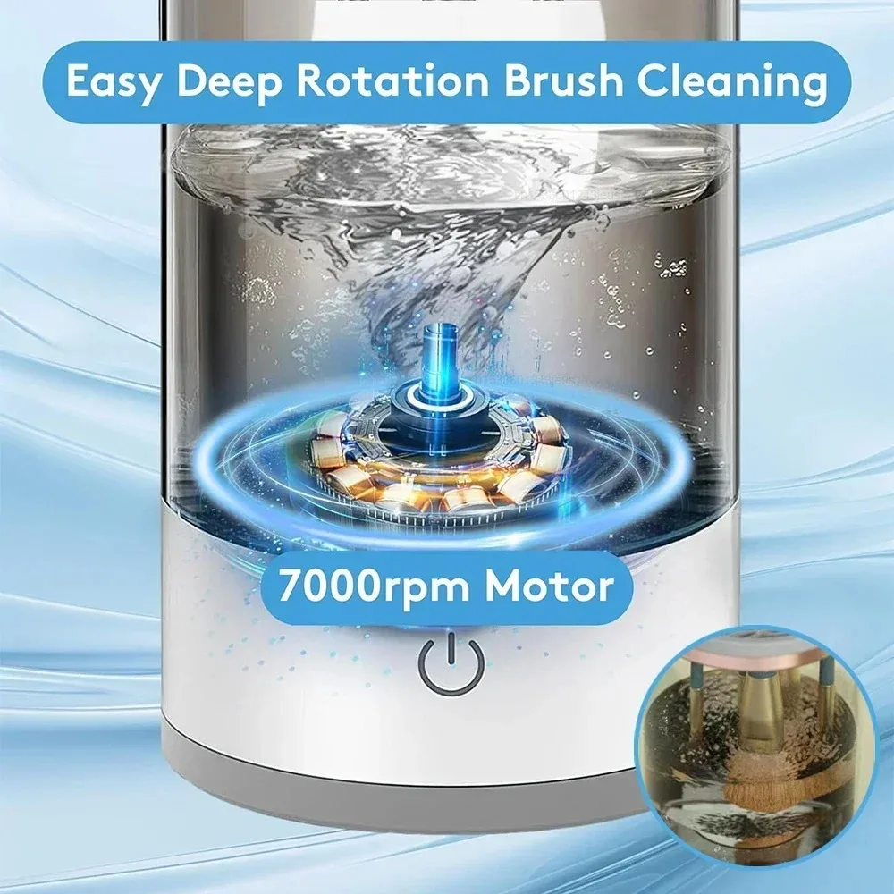 Automatic Electric Makeup Brush Cleaner USB Plug Cosmetic Brush Cleaning Drying Machine with Cleaning Mat view 3