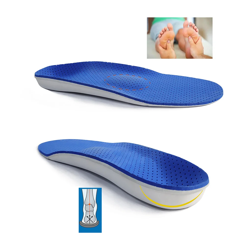 1Pair Support Shoe Insoles Flatfoot Orthotic Insoles Massage Arch Support Correction Decompression Breathable for Long Term