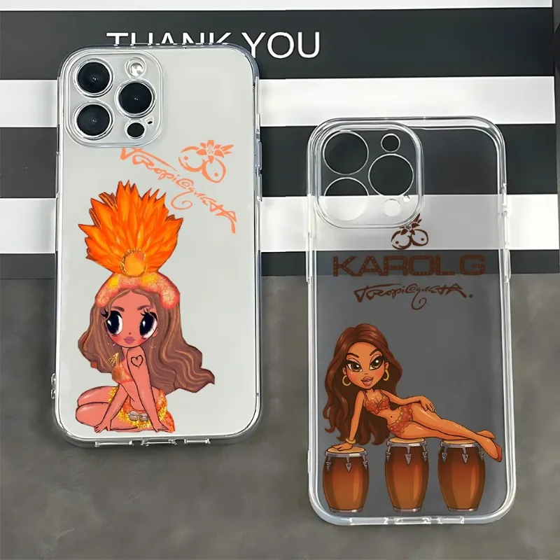 K-karol G Tropicoqueta Handyhülle für iPhone 17 16 15 11 12 14 13 Pro Max Mini XS 7 Plus 17E Stoßfeste Transparente Schutzhülle Fundas – Detail 1