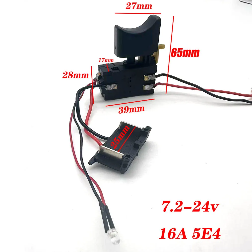 

1pcs 7.2 V-24 V Lithium Battery Cordless Drill Speed Control Trigger Switch With Small Light Power Tool Accessories ﻿