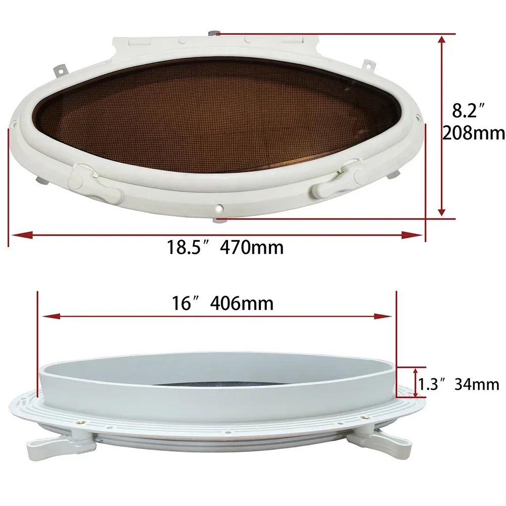 Practical Useful Brand New High Quality Marine Portlight Parts W/ Mounting Frame Fittings Internal Accessories