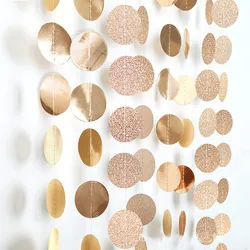 4M Glitter Champagne Gold Paper Banner Garland Happy Birthday Decoration for Adult Kids Boy Girl Baby Shower Wedding Party Decor