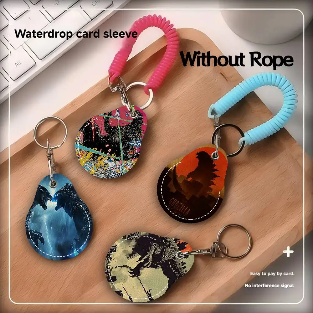 Monster G-GodzillaES Water Drop Access Card Case Anti-lost Fingerprint-proof Card Holder Keychain Anti-fall Accessories