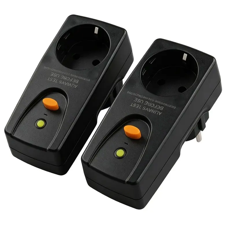 ABJF-EU Plug, 2-Pack Of 2Pcs 16A Leakage Protection Plug,Home Circuit Breaker With Personal Safety Feature