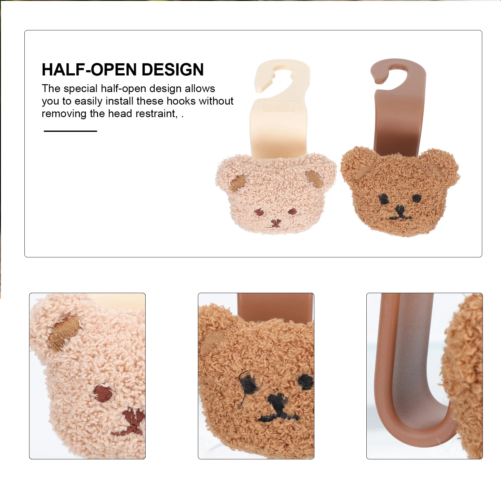 2 قطعة مسند الرأس بالمقعد السيارة السنانير دائم مادة البولي بروبيلين تخزين متعدد الوظائف للمفاتيح أكياس المظلات السيارات مقعد السنانير سيارة الداخلية