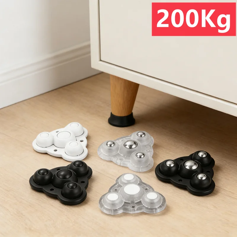 4 Ruedas Giratorias Autoadhesivas de Alta Capacidad de Carga, 4 Rodamientos, Universales, 360° °   Ruedas giratorias para cajas de almacenamiento de electrodomésticos