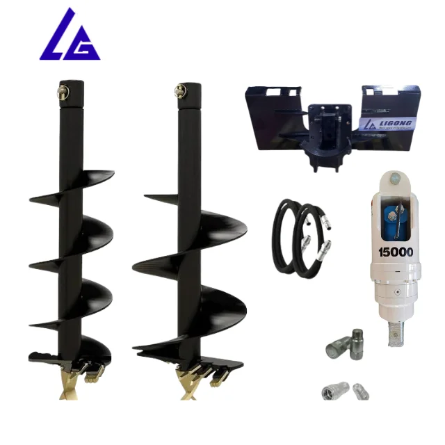 Adaptable Skid Steer Hydraulic Controls Multi-Purpose Auger Auger Attachment Torque Auger Drive For SK815-8