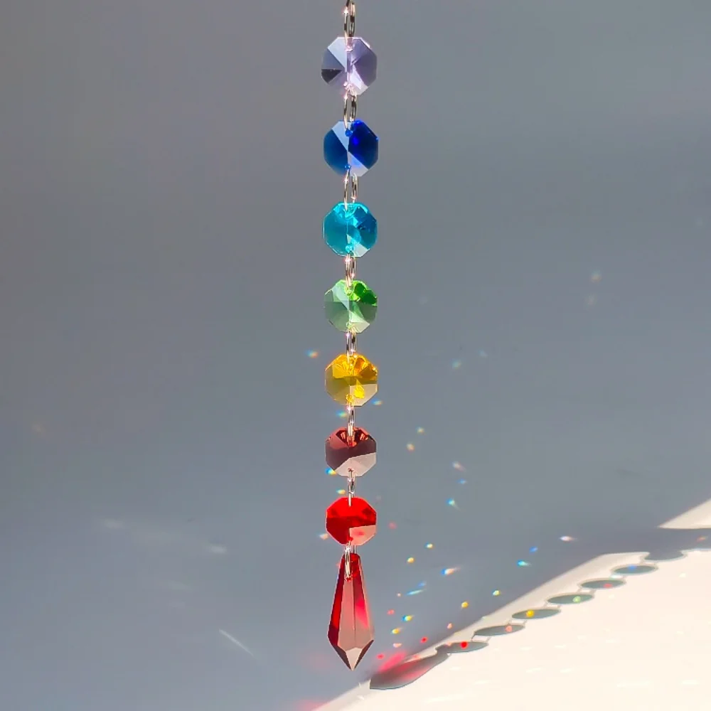 カマル20pcsレッド14mmクリスタルオクタゴナルルースビーズ2穴プリズムシャンデリアランプパーツアクセサリーウェディングセンターピース
