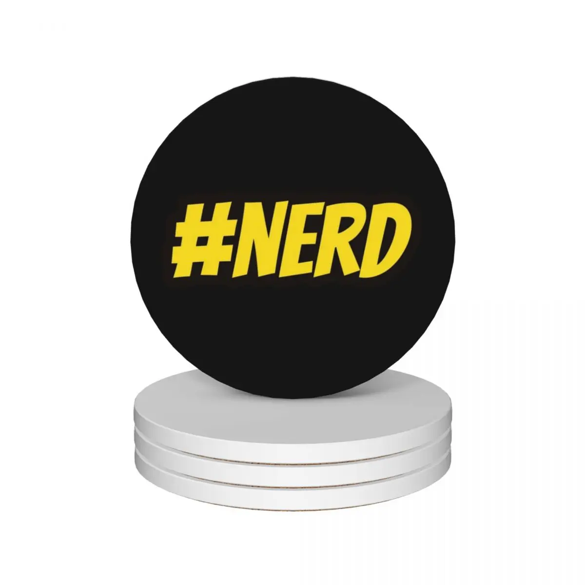 

#NERD - Funny Hashtag Nerd Design Ceramic Coasters (Set of 4) ceramic stand cup pads Coasters