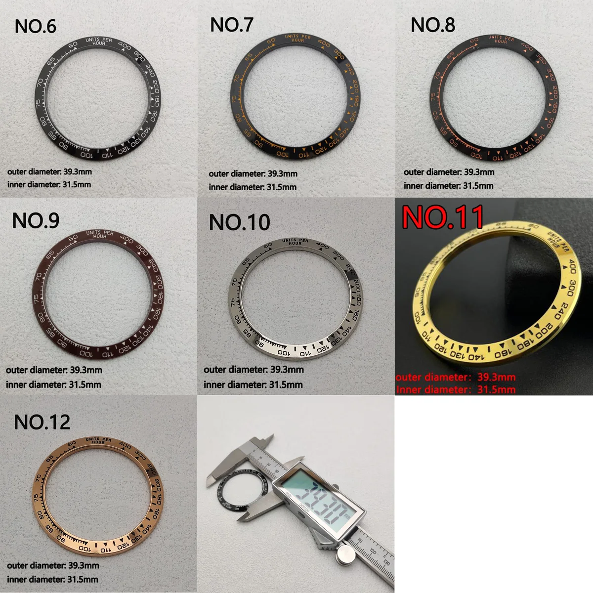 Daytona Sloped Ceramic bezel insert 38.5*30.5mm or 39.3*mm*31.5mm For Daytona watch parts (No Luminous)  12s