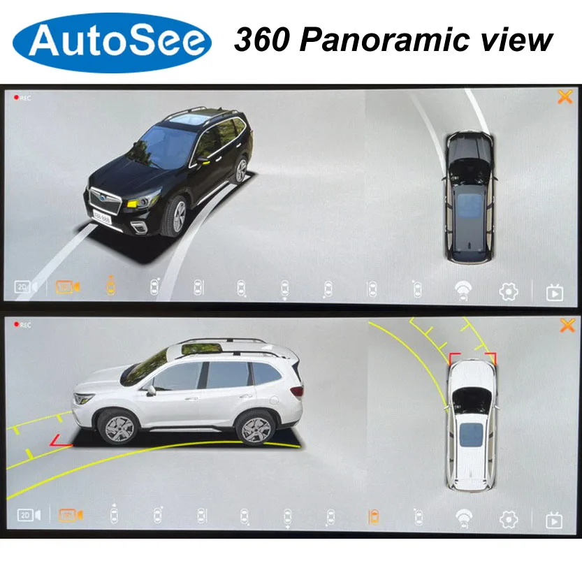 Monitor OEM original para Subaru Forester 2018, cámara de visión panorámica 3D, ojo de pájaro, envolvente delantero y trasero, aparcamiento inverso, 2023-360