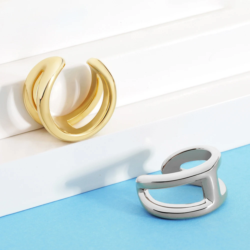 Trendy Minimalist High Polish Ring For Women IP 18K Plated Gold Anti-Fading Fashion Part Jewelry Supplier Wholesale Anillos - view 3