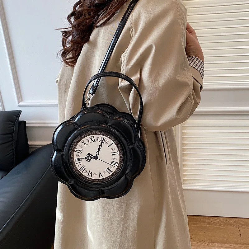 Designer Purses and Handbags Shoulder Bags funny clock-shaped bag funny Women's round bag Woman's bag High quality