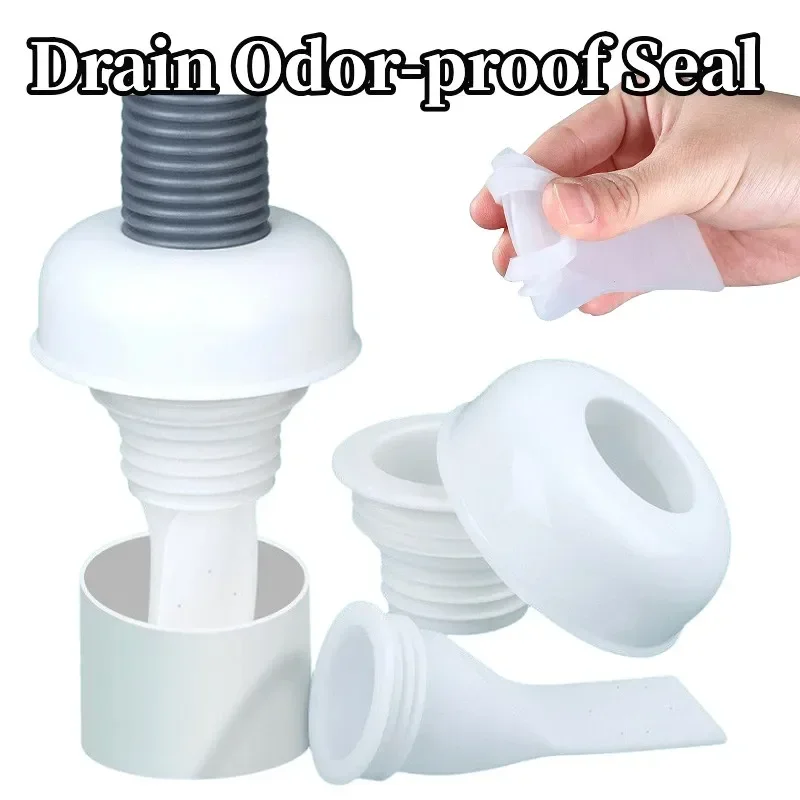 White Silicone Drain Deodorant Core Sewer Pipe Anti Odor Seal Plug Kitchen Sink Floor Drains Filter Stopper Bathroom Accessories