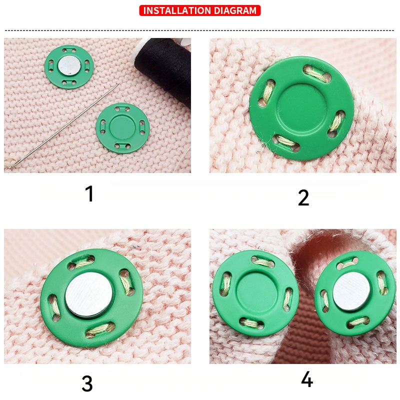 5 paia di bottoni metallici per cucire, pietra magnetica, bottoni automatici magnetici automatici colorati, valigia invisibile, borsa, cappotto, fibbia, artigianato fai da te