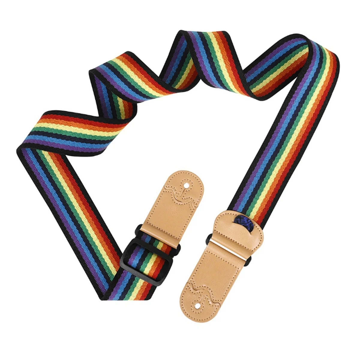 A71P حزام الغيتار حزام الغيتار قابل للتعديل مع حامل اللقطات الكهربائية الصوتية الغيتار باس حزام اتسعت وسادة الكتف #5