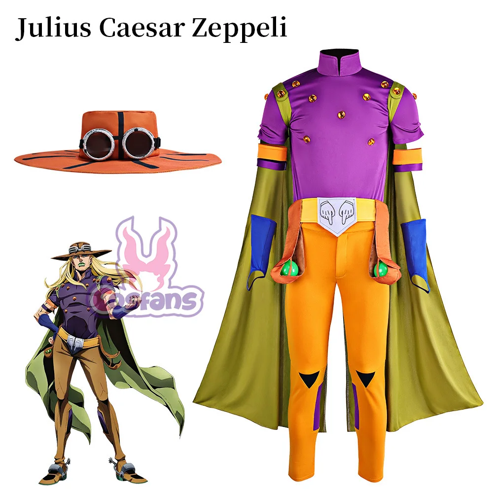 Disfraz de Cosplay de Comic Steel Ball Run, Disfraz de Gyro Zeppeli de JoJo's Bizarre Adventure con Disfraz de Vaquero de Anime para Halloween y Carnaval
