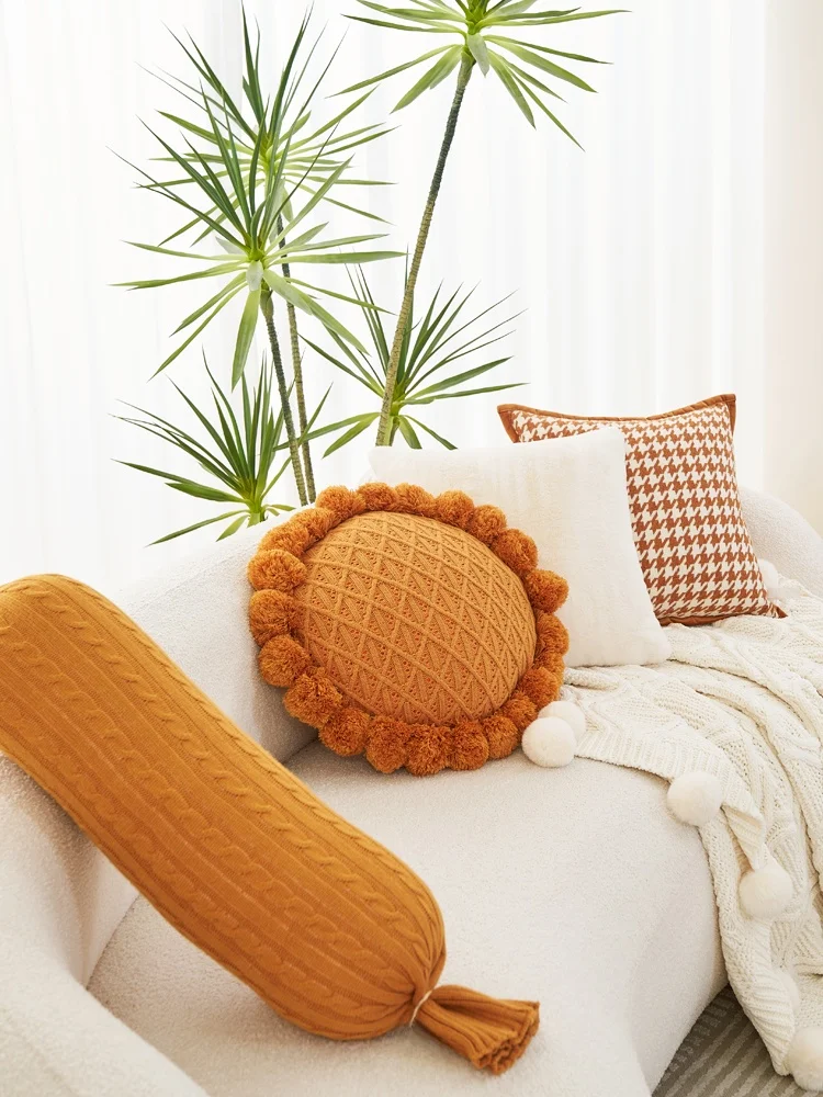 

Modern mat Orange Floral Window Barest Pillow Cover for Living Room Girls Sp Leg Clas Sofa Cuion Case