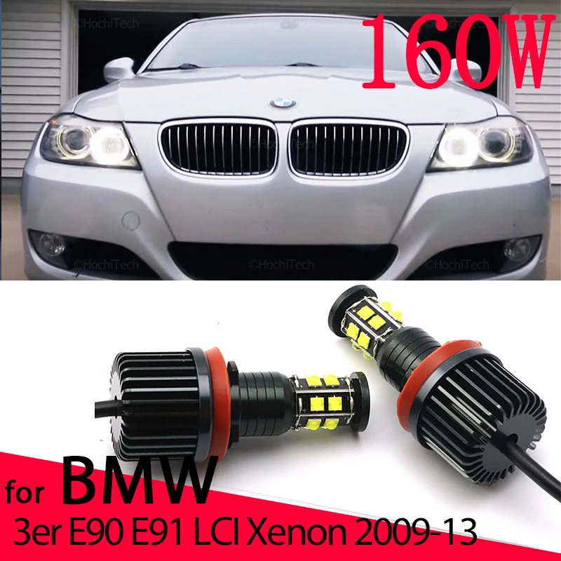 

Светодиодные габаритные лампы BMW Angel Eyes для BMW 3 серии E90 E91 LCI Xenon 2009-2013, дневной свет 160 Вт/пара, 6000 К, белый