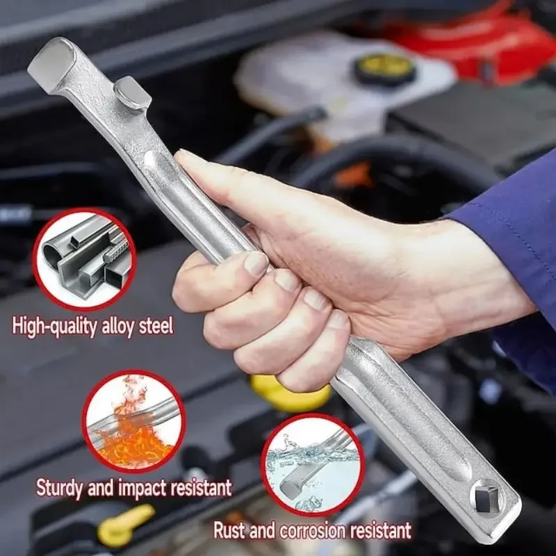 Universal Wrench Extender Tool Bar with Square Hole Wrench Extender Tool Bar Portable Extra Long Wrench Extension Tool