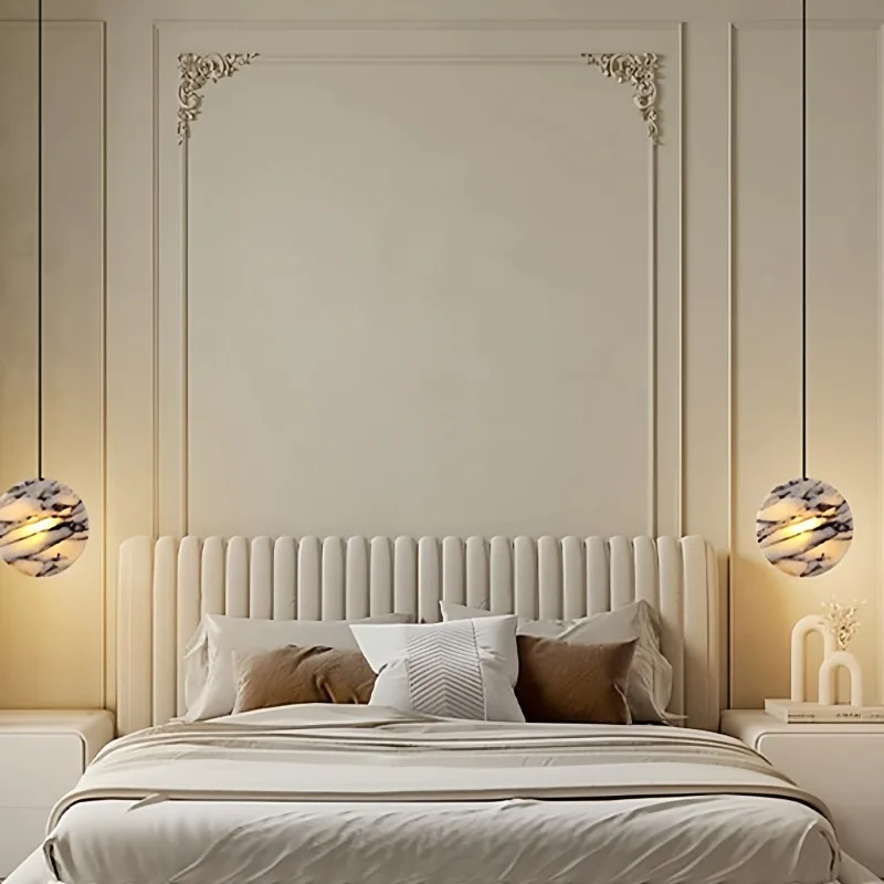 Nordic Luxury Round Marble Pendant Lights Designer Creative Suspension Lamps Living Room Bedroom