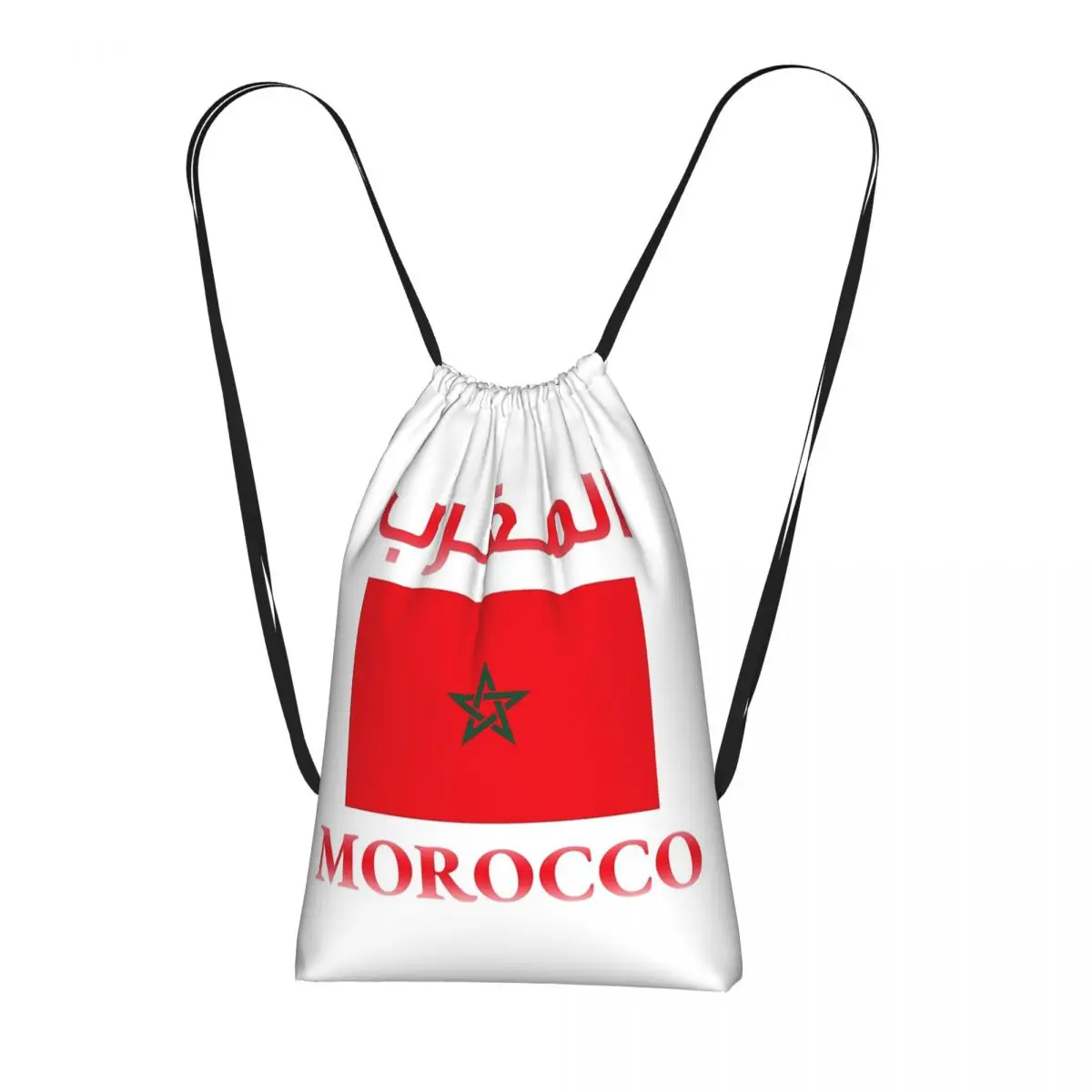 

Moroccan Passport Kingdom Of Morocco Backpacks Multi-function Drawstring Bundle Pocket Sports Bag Book Bags for Travel Students