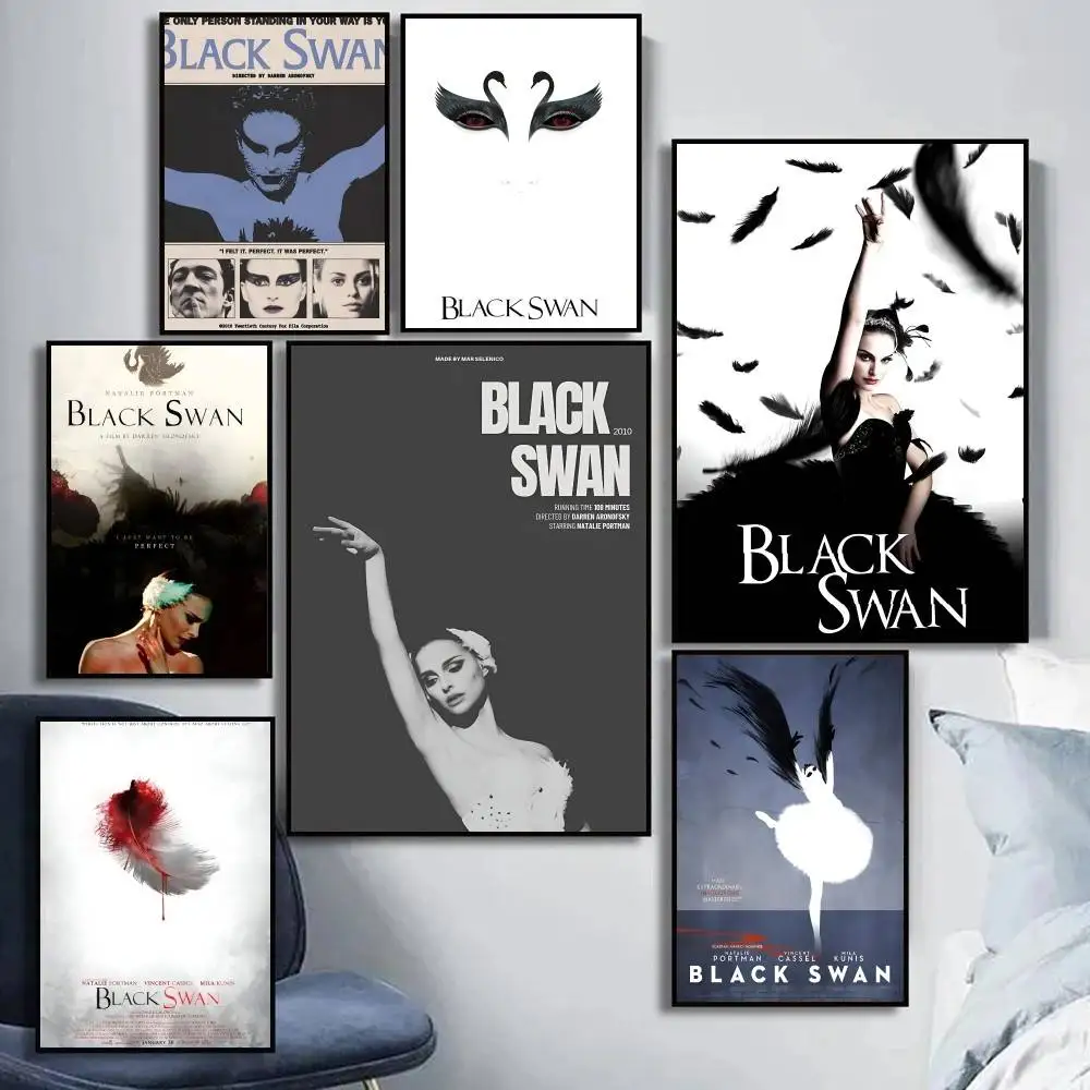 1PCMovie البجعة السوداء الكلاسيكية أنيمي المشارك ذاتية اللصق الفن ورقة مقاومة للماء ملصق مقهى بار غرفة جدار ديكور #2