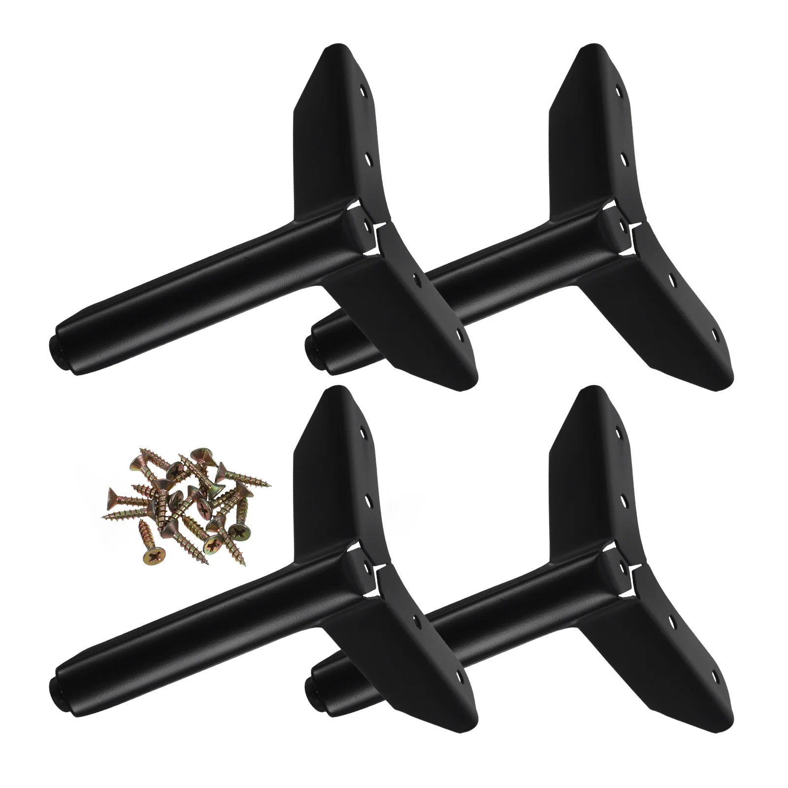 

4pcs Black Metal Furniture Legs Heavy Duty Support For Sofa Couch Table Cabinet Chair Desk Bench Nightstand Modern Triangle