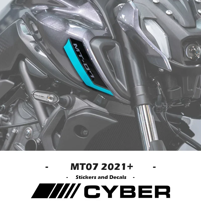 For YAMAHA MT-07 MT07 2024-2021 MT-07 Air Scoop Intake Side Cover Sticker Set New Version Fairing Shell Hollow Sticker Decal