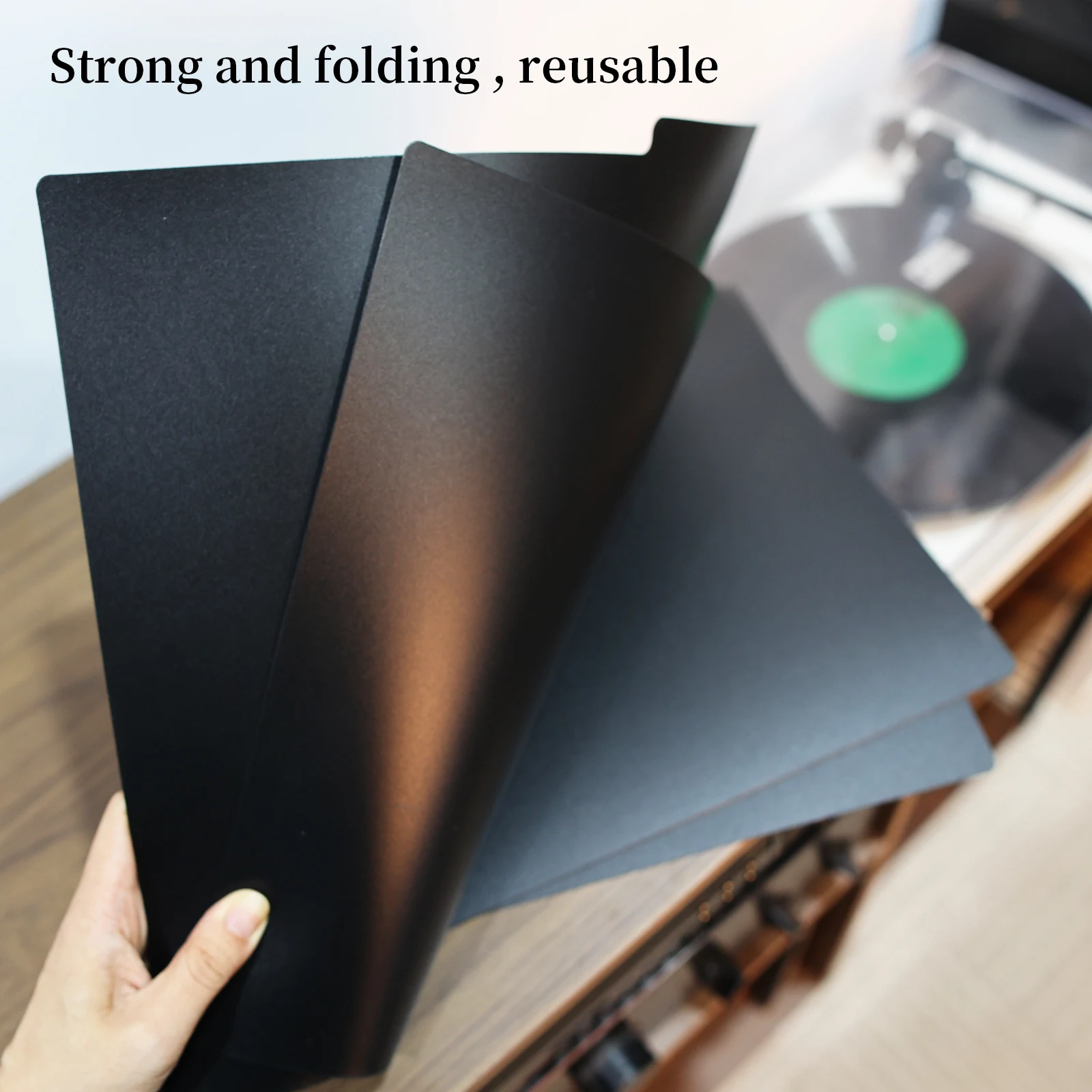 Vendita calda 5 pezzi in vinile nero etichetta indice divisori LP organizzatore di file carta di classificazione personalizzata schede alfabetiche fai da te da 12 pollici