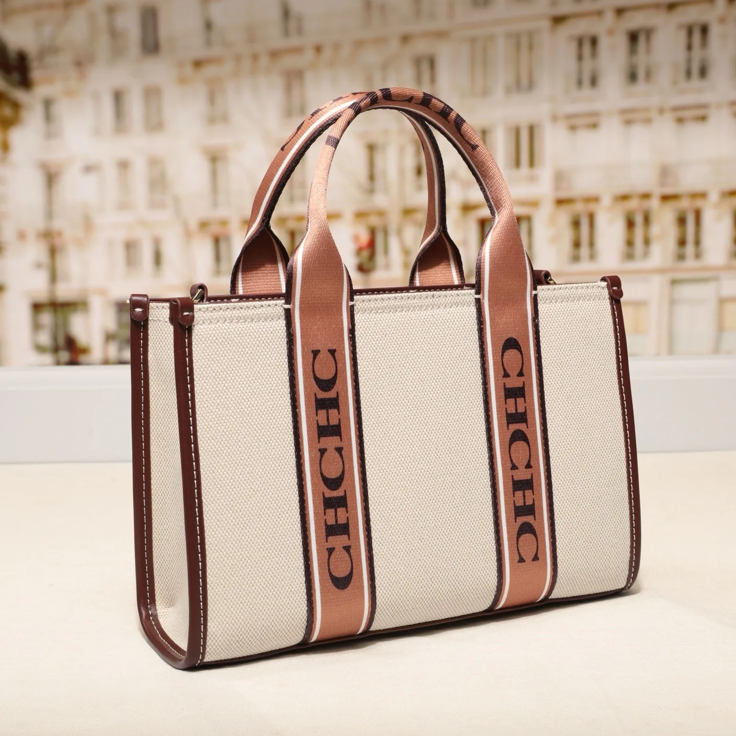 

​​2025 Minimalist Canvas Tote Bag, Convertible Top Handle & Crossbody Purse for Women, Lightweight Day to Night Carryall