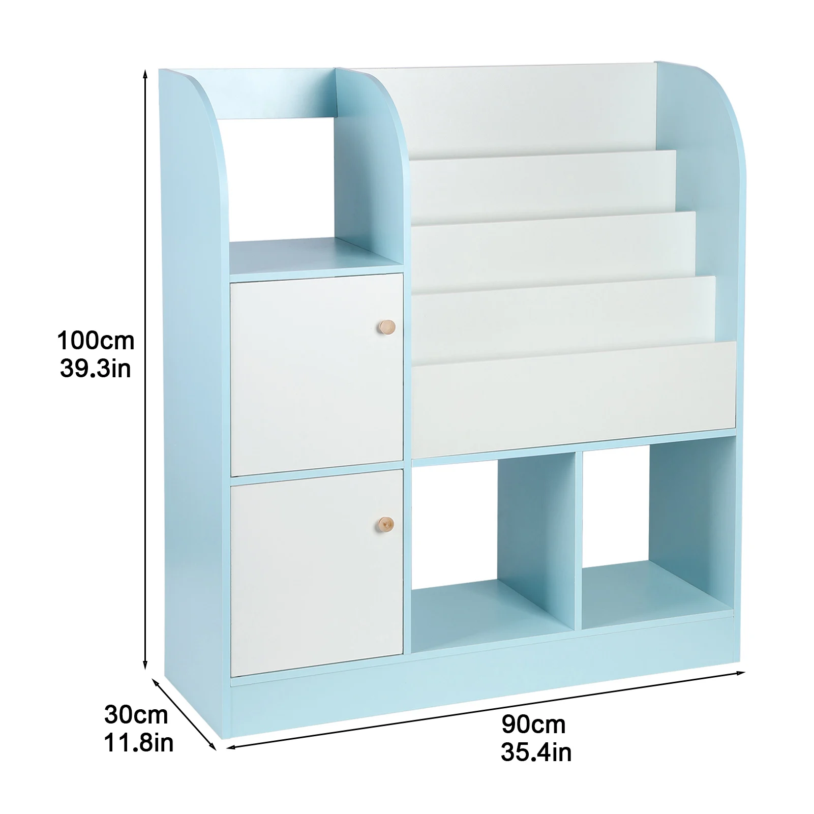 Multifunctional Bookcase with 4-Tiers Book Slots, 3 Open Shelves and 2 Drawers, Bookcase Display Stand, Toy Stor